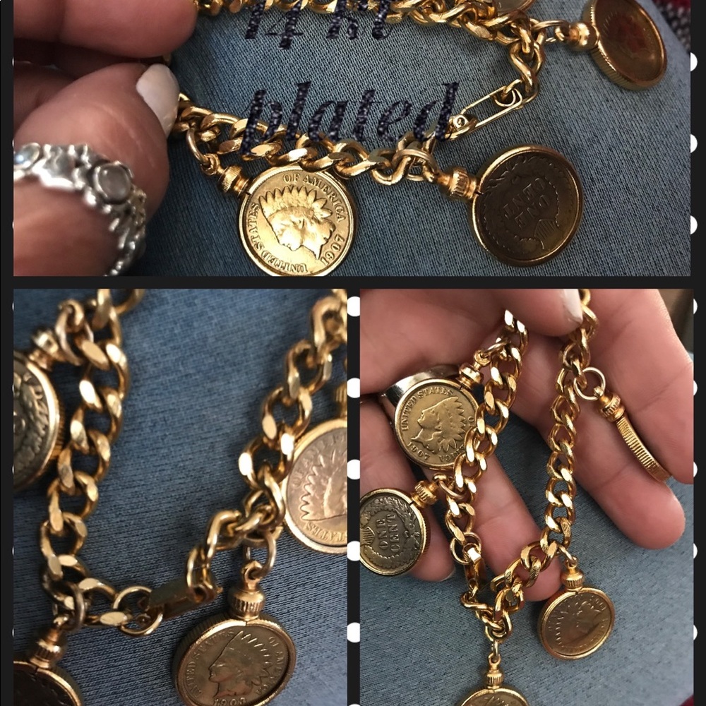 Gold dipped what coin bracelet vintage